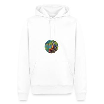 La pêche est ma thérapie - Sweat à capuche Premium bio Homme - blanc - Devant - Nico (187cm)