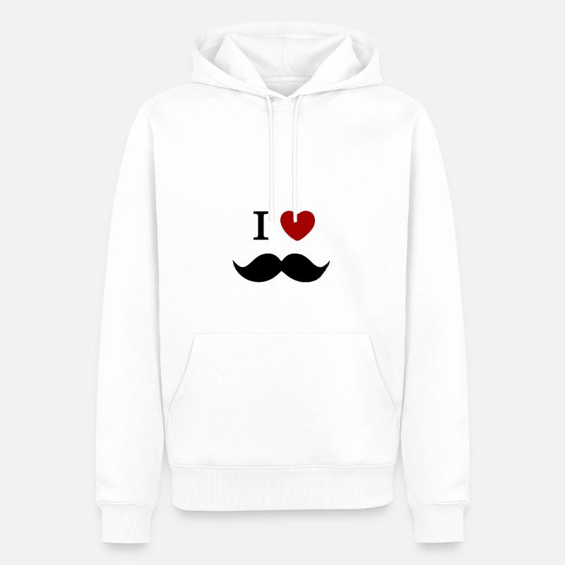 J’adore les barbes - Sweat à capuche Premium bio Homme - blanc