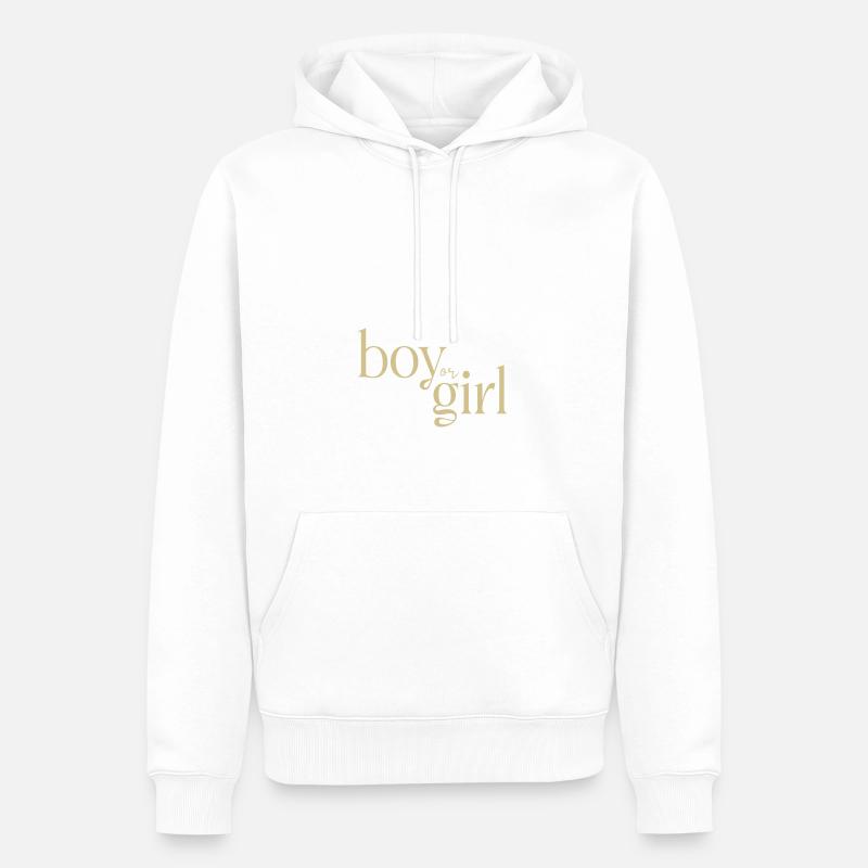 Junge oder Mädchen - Männer Premium Bio Hoodie - Weiß