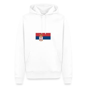 Serbien Design - Männer Premium Bio Hoodie - Weiß - Vorne - Nico (187cm)