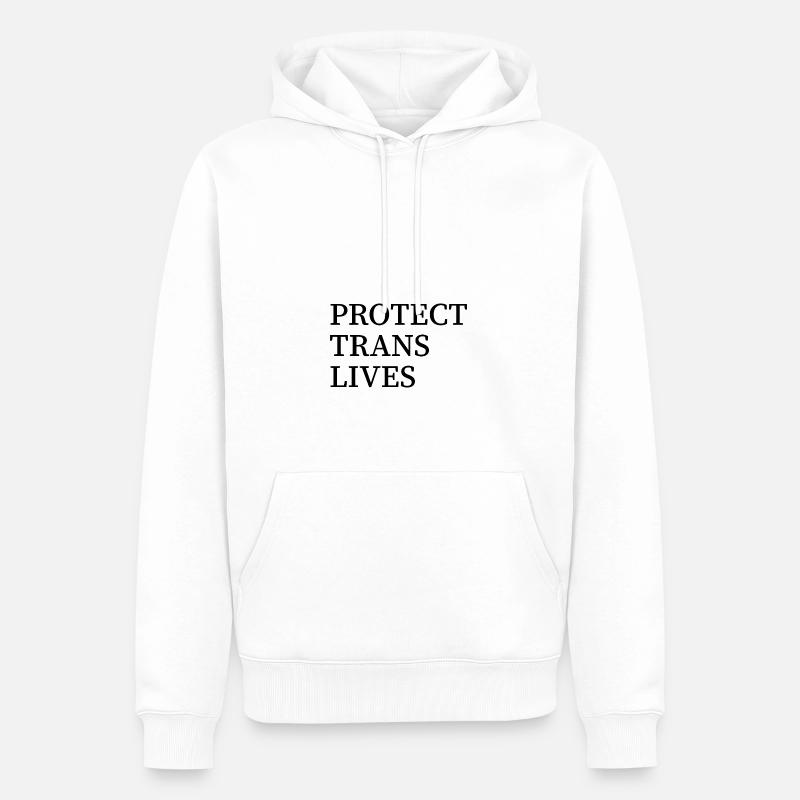 Protéger les vies trans - Sweat à capuche Premium bio Homme - blanc