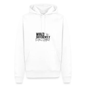 Emotionen ungefiltert - Männer Premium Bio Hoodie - Weiß - Vorne - Nico (187cm)