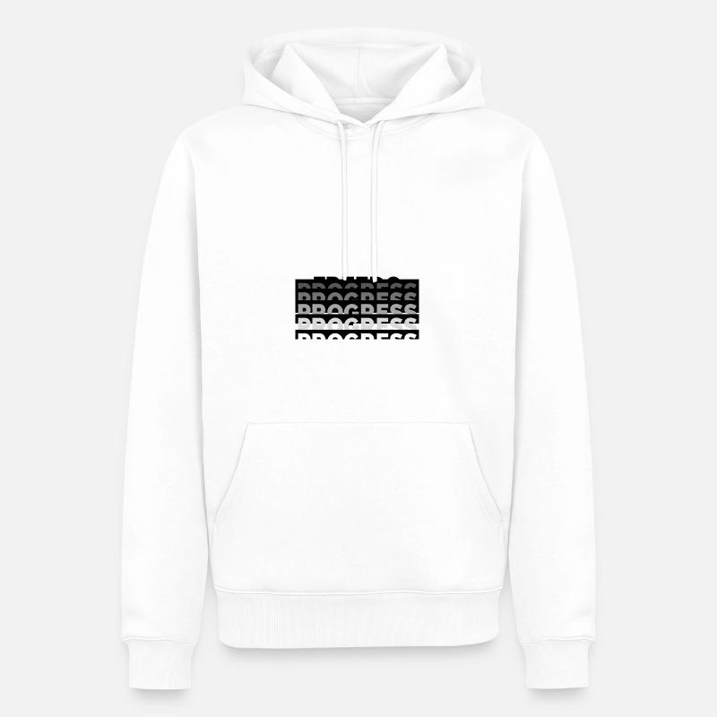 Progrès - Sweat à capuche Premium bio Homme - blanc