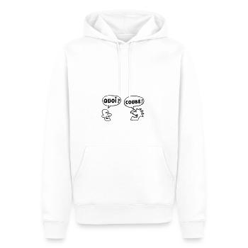 citation drôle - Sweat à capuche Premium bio Homme - blanc - Devant - Nico (187cm)