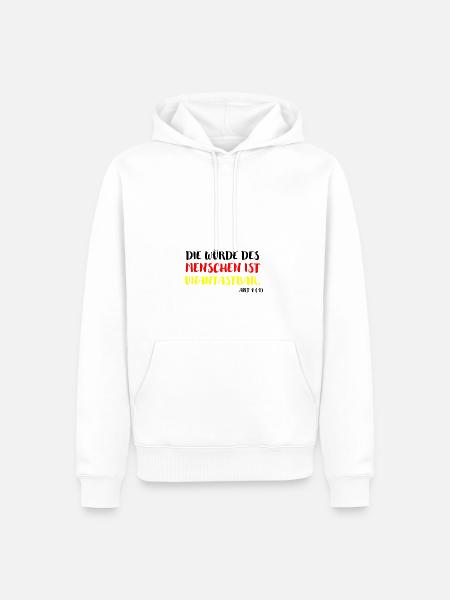 Die Würde des Menschen ist unantastbar Grundgesetz - Männer Premium Bio Hoodie - Weiß