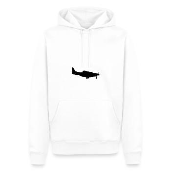 Flugzeug - Männer Premium Bio Hoodie - Weiß - Vorne - Nico (187cm)