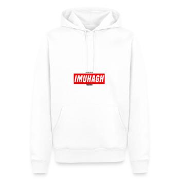 IMUHAGH - Sweat à capuche Premium bio Homme - blanc - Devant - Nico (187cm)