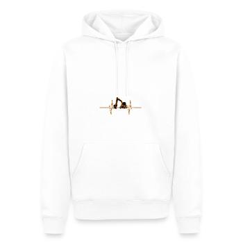 Herzschlag mit Bagger - Männer Premium Bio Hoodie - Weiß - Vorne - Nico (187cm)