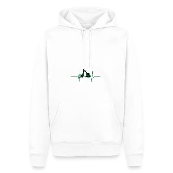 Herzschlag mit Bagger - Männer Premium Bio Hoodie - Weiß - Vorne - Nico (187cm)