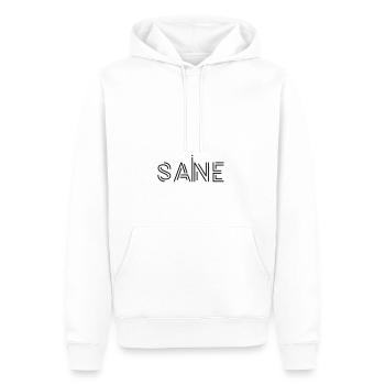 Conception de logo de texte « sain », texte imprimable, déclaration - Sweat à capuche Premium bio Homme - blanc - Devant - Nico (187cm)