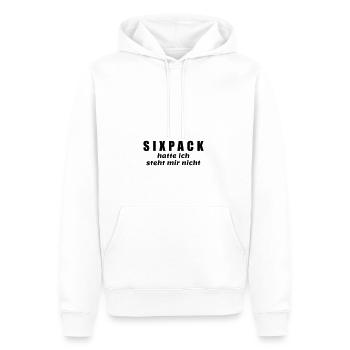 Sixpack - hatte ich, steht mir nicht | Fitness - Männer Premium Bio Hoodie - Weiß - Vorne - Nico (187cm)