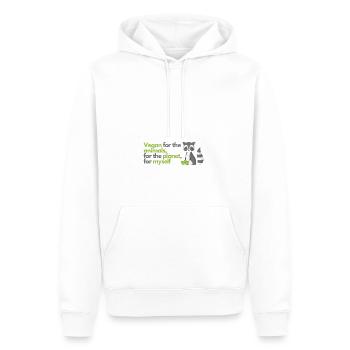 Vegan for the animals, for the planet, for myself - Männer Premium Bio Hoodie - Weiß - Vorne - Nico (187cm)