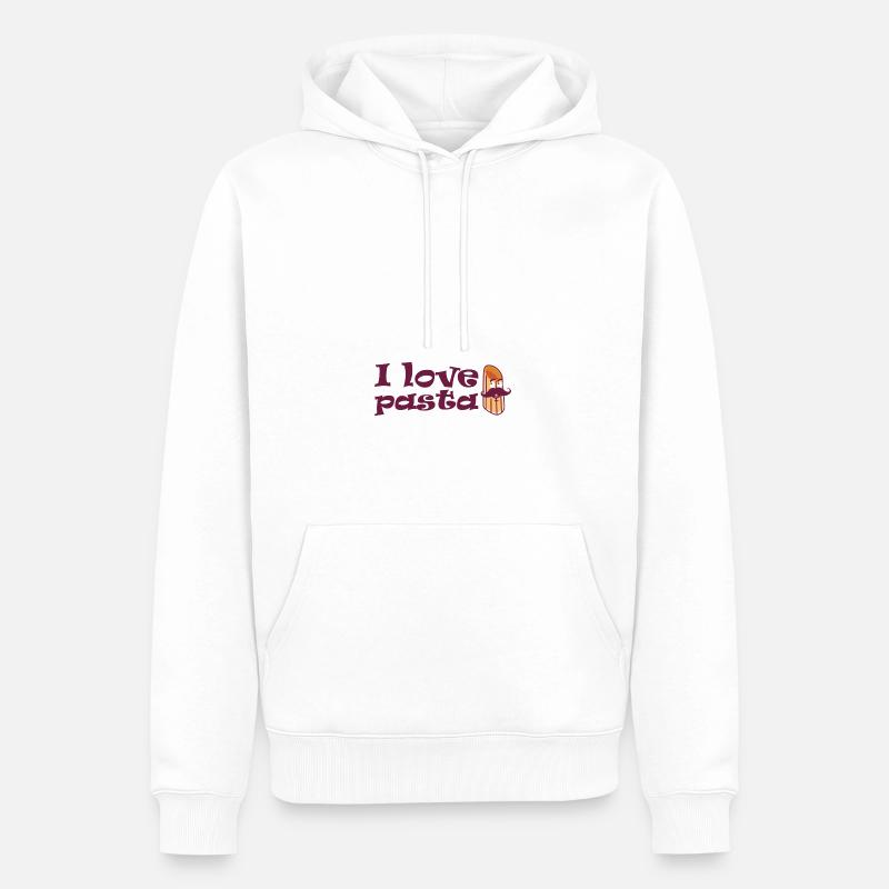 J’ADORE LES PÂTES - Sweat à capuche Premium bio Homme - blanc