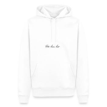 He du do Leuchtkraft - Männer Premium Bio Hoodie - Weiß - Vorne - Nico (187cm)