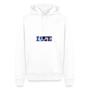 Lettrage Ayla in Love aux couleurs des aurores boréales ! - Sweat à capuche Premium bio Homme - blanc - Devant - Nico (187cm)