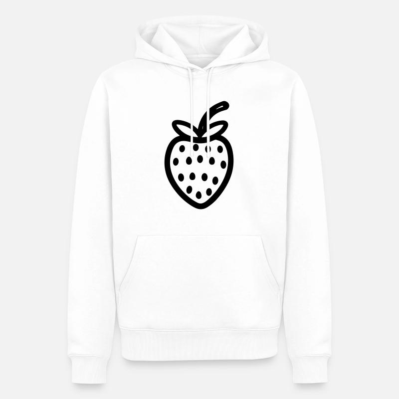 fraise - Sweat à capuche Premium bio Homme - blanc