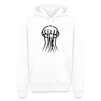 Méduse - Sweat à capuche Premium bio Homme - blanc - Devant - Nico (187cm)