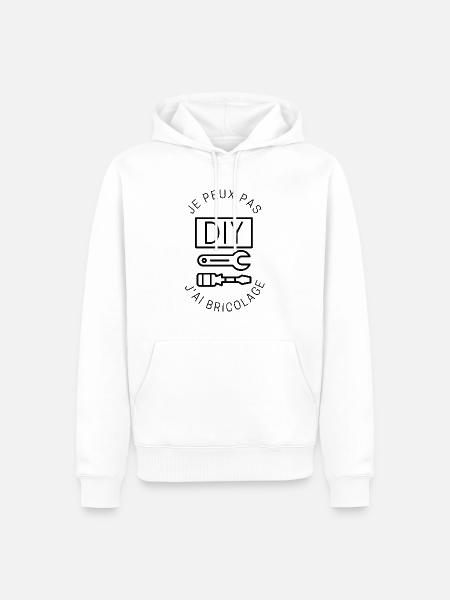 Ich kann nicht DIY - Männer Premium Bio Hoodie - Weiß