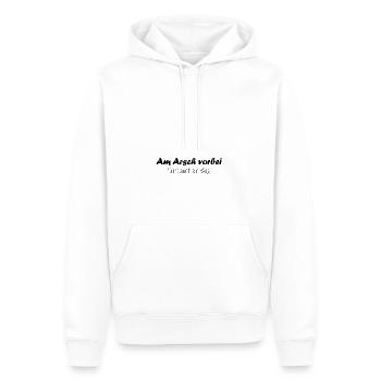 Am Arsch vorbei, führt auch ein Weg - Männer Premium Bio Hoodie - Weiß - Vorne - Nico (187cm)