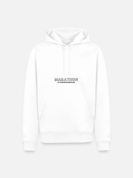 Marathon- no words needed - Männer Premium Bio Hoodie - Weiß
