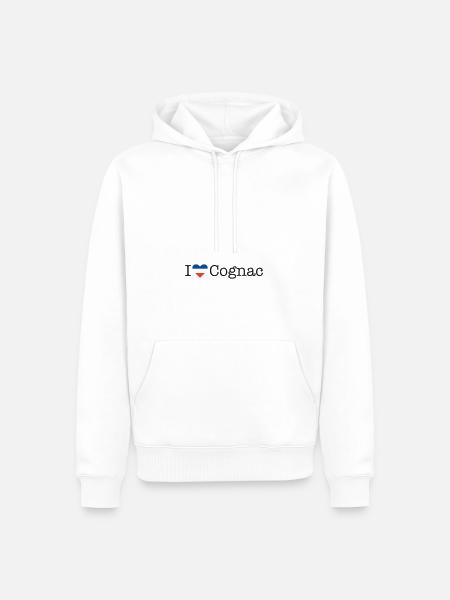 I love Cognac - Männer Premium Bio Hoodie - Weiß