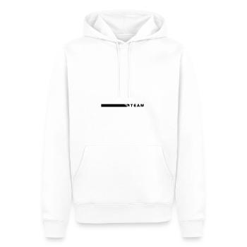Équipe à droite avec bande blanche - Sweat à capuche Premium bio Homme - blanc - Devant - Nico (187cm)