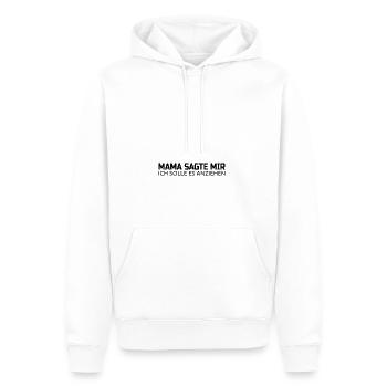 Maman dit drôle et sage : les conseils de mode de maman - Sweat à capuche Premium bio Homme - blanc - Devant - Nico (187cm)