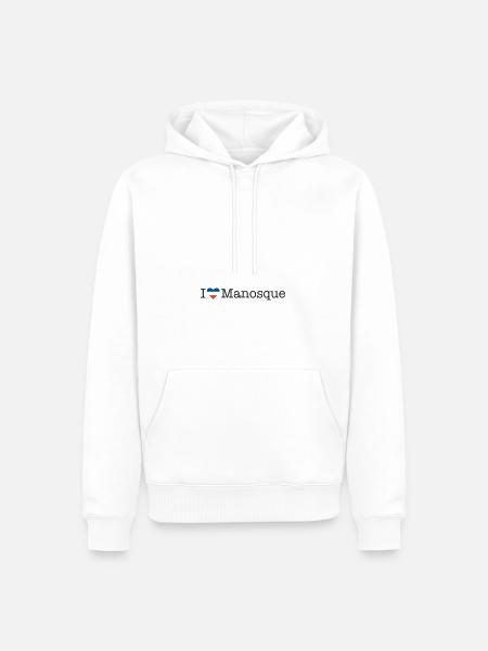 I love Manosque - Männer Premium Bio Hoodie - Weiß
