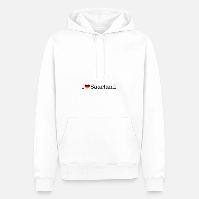 J’aime la Sarre - Sweat à capuche Premium bio Homme - blanc