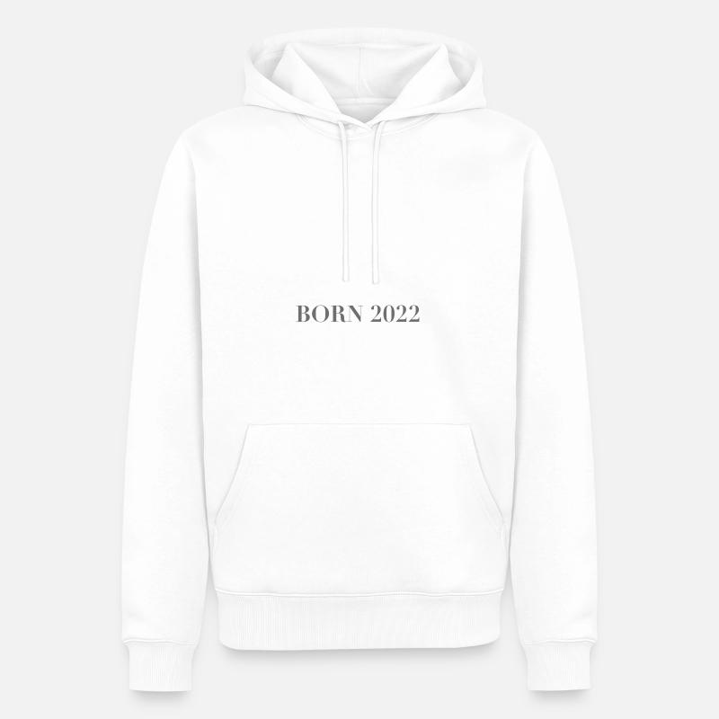 Naissance 2022 - Sweat à capuche Premium bio Homme - blanc