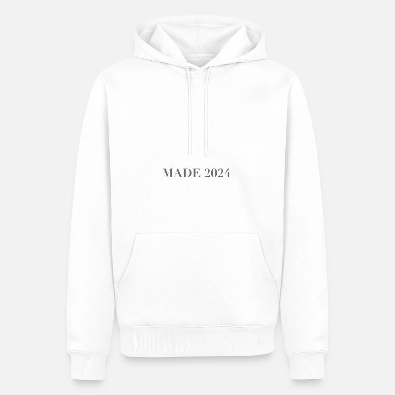 FAIT 24 - Sweat à capuche Premium bio Homme - blanc