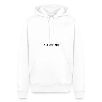 Prost Mahlzeit schwarz - Männer Premium Bio Hoodie - Weiß - Vorne - Nico (187cm)