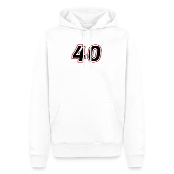 40 nombre symbole - Sweat à capuche Premium bio Homme - blanc - Devant - Nico (187cm)