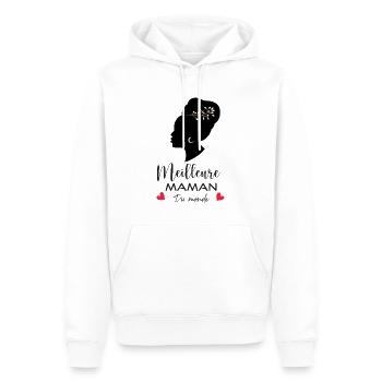 Meilleure maman du monde - Sweat à capuche Premium bio Homme - blanc - Devant - Nico (187cm)