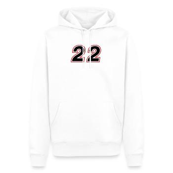 22 symbole de nombre - Sweat à capuche Premium bio Homme - blanc - Devant - Nico (187cm)