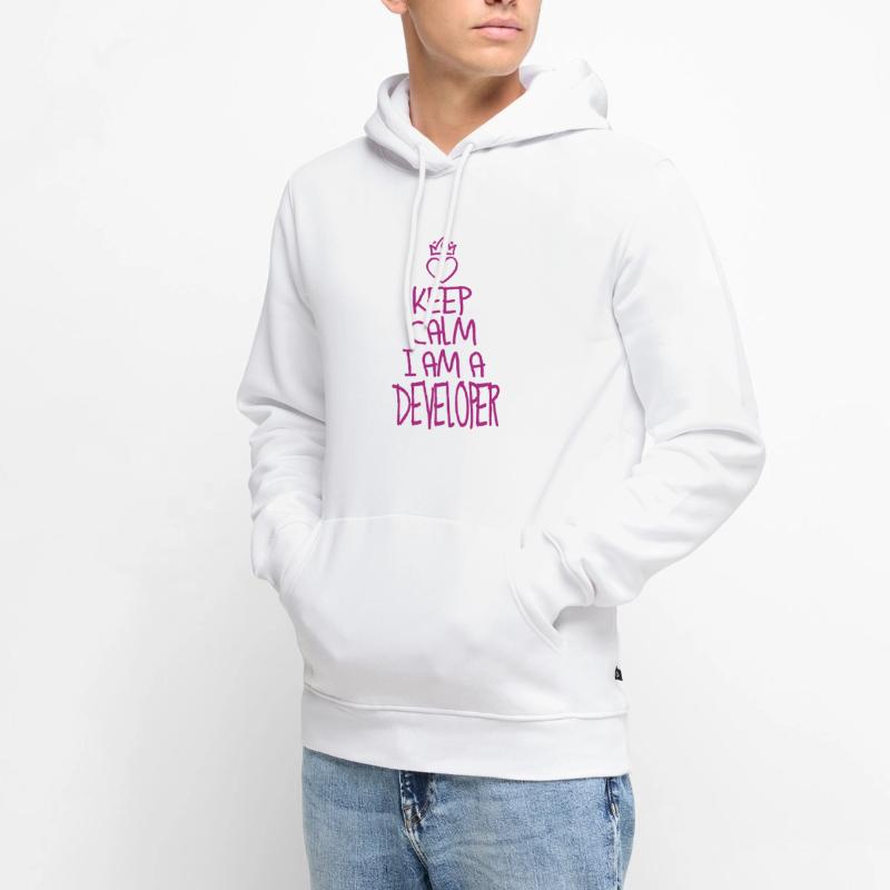 Keep Calm Software Developer Cool Cadeau Sweat à capuche Premium bio Homme