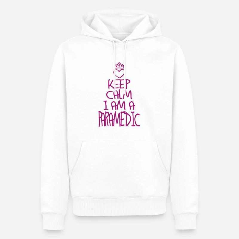 Keep Calm Sanitäter cool - Männer Premium Bio Hoodie - Weiß