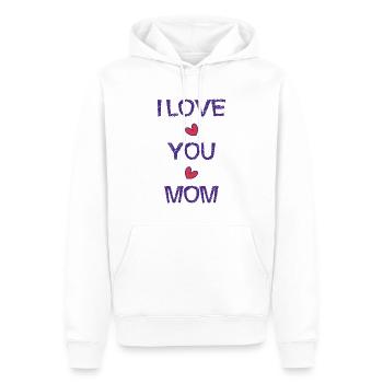 MOM. MAMAN. FÊTE DES MÈRES. BONNE FÊTE MAMAN - Sweat à capuche Premium bio Homme - blanc - Devant - Nico (187cm)