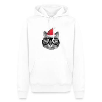 Süße Weihnachtskatze - Männer Premium Bio Hoodie - Weiß - Vorne - Nico (187cm)