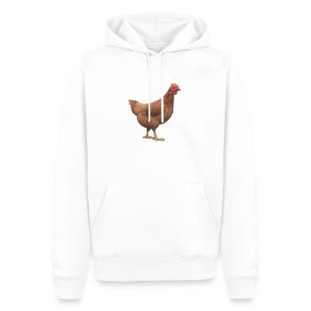 3D Huhn - Männer Premium Bio Hoodie - Weiß - Vorne - Nico (187cm)