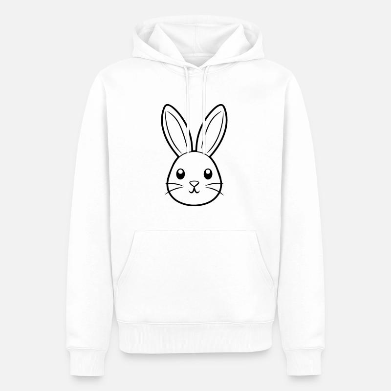 Lapin Lapin - Sweat à capuche Premium bio Homme - blanc