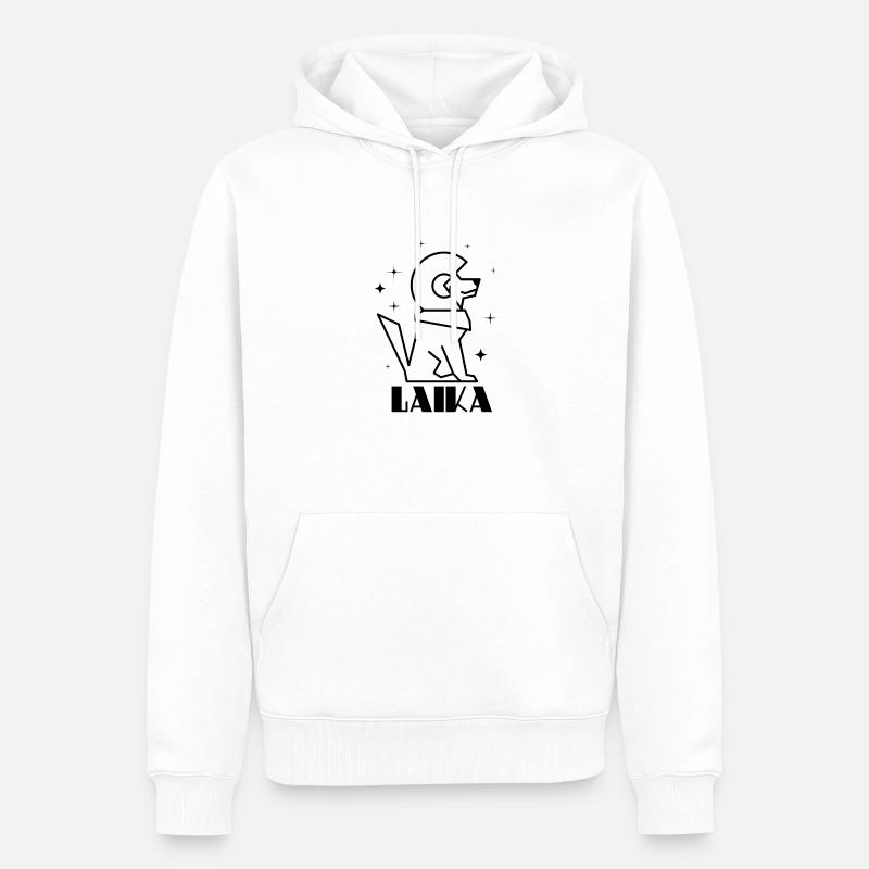 Communisme soviétique Laika Gagarine Silhouette - Sweat à capuche Premium bio Homme - blanc
