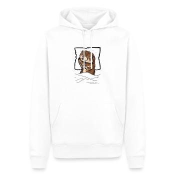 Lit de loutre de mer endormi - Sweat à capuche Premium bio Homme - blanc - Devant - Nico (187cm)