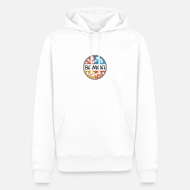 Samoa Polynésie Palmier Vacances élégantes - Sweat à capuche Premium bio Homme - blanc