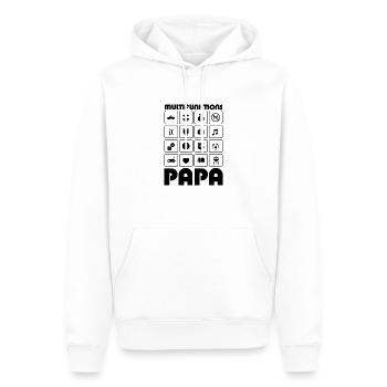 Multifunktions Papa Vatertag Geschenk - Männer Premium Bio Hoodie - Weiß - Vorne - Nico (187cm)