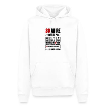 20. Geburtstag Männer Frauen Lustig 20 Jahre - Männer Premium Bio Hoodie - Weiß - Vorne - Nico (187cm)