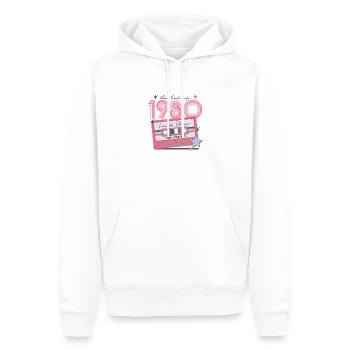 1980 Anniversaire né en 1980 Retro Vintage - Sweat à capuche Premium bio Homme - blanc - Devant - Nico (187cm)