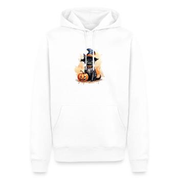 Chats Halloween Citrouille Chat Amoureux - Sweat à capuche Premium bio Homme - blanc - Devant - Nico (187cm)