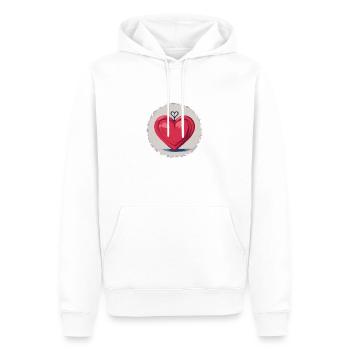 Valentinstag - Männer Premium Bio Hoodie - Weiß - Vorne - Nico (187cm)
