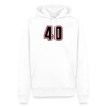 40 nombre symbole - Sweat à capuche Premium bio Homme - blanc - Devant - Nico (187cm)